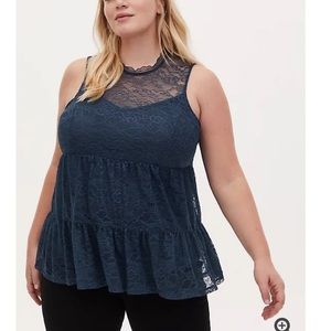 blue lace top